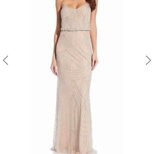 Adrianna Papell Beaded Nude Gown